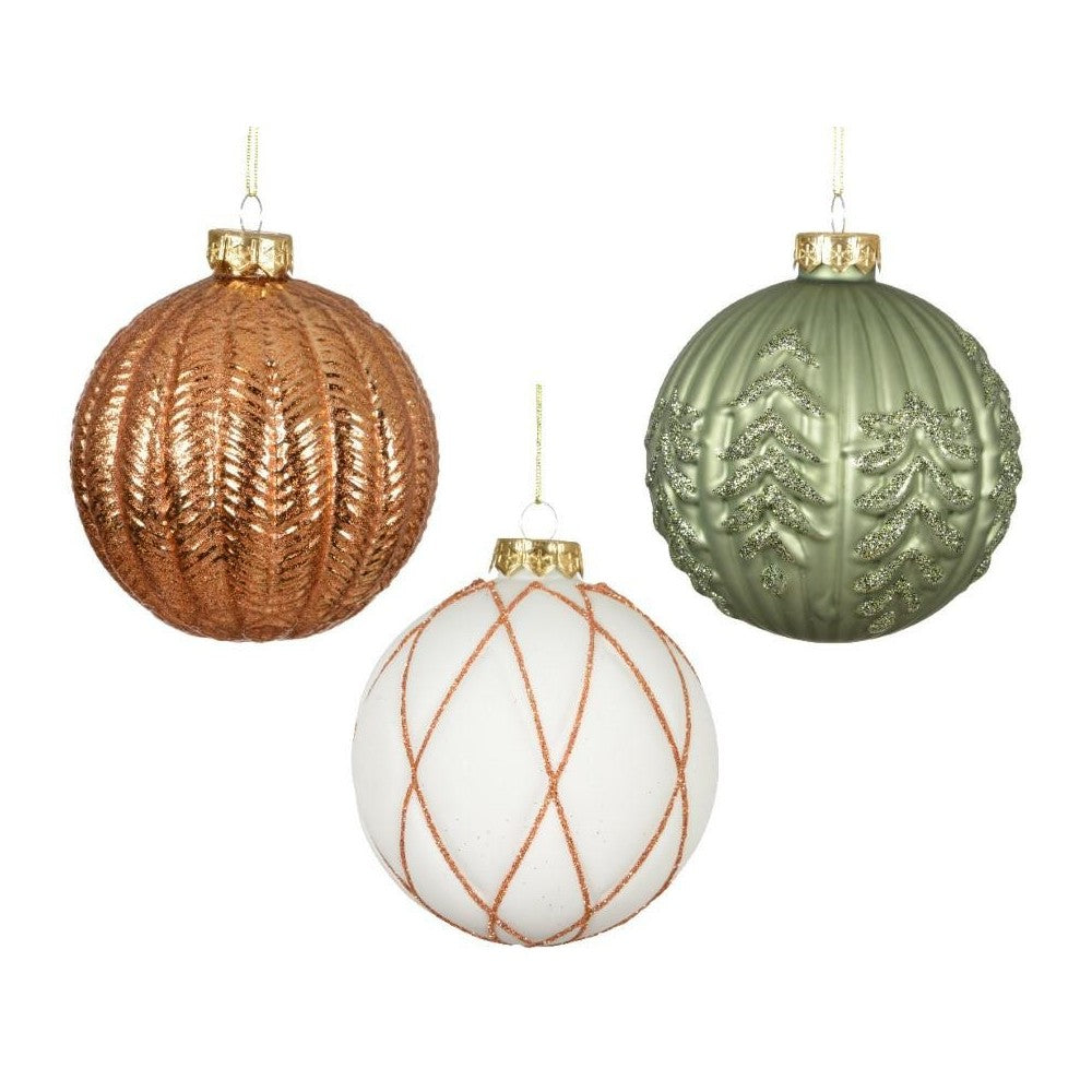 Palla Vetro 3 Decori Assortiti 10 cm