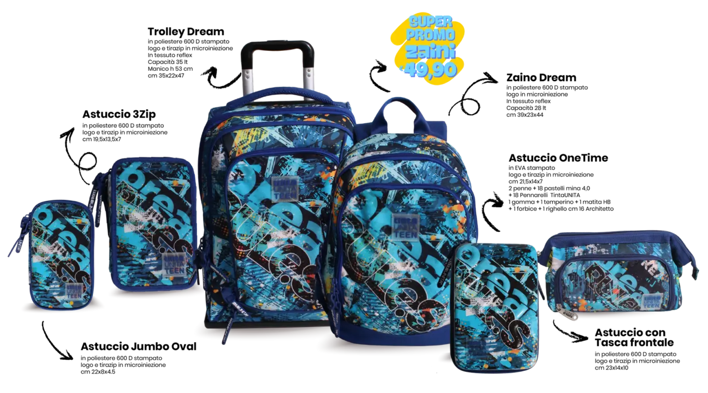 Astuccio triplo Break Rules TU Boy-Girl Cod. 61129