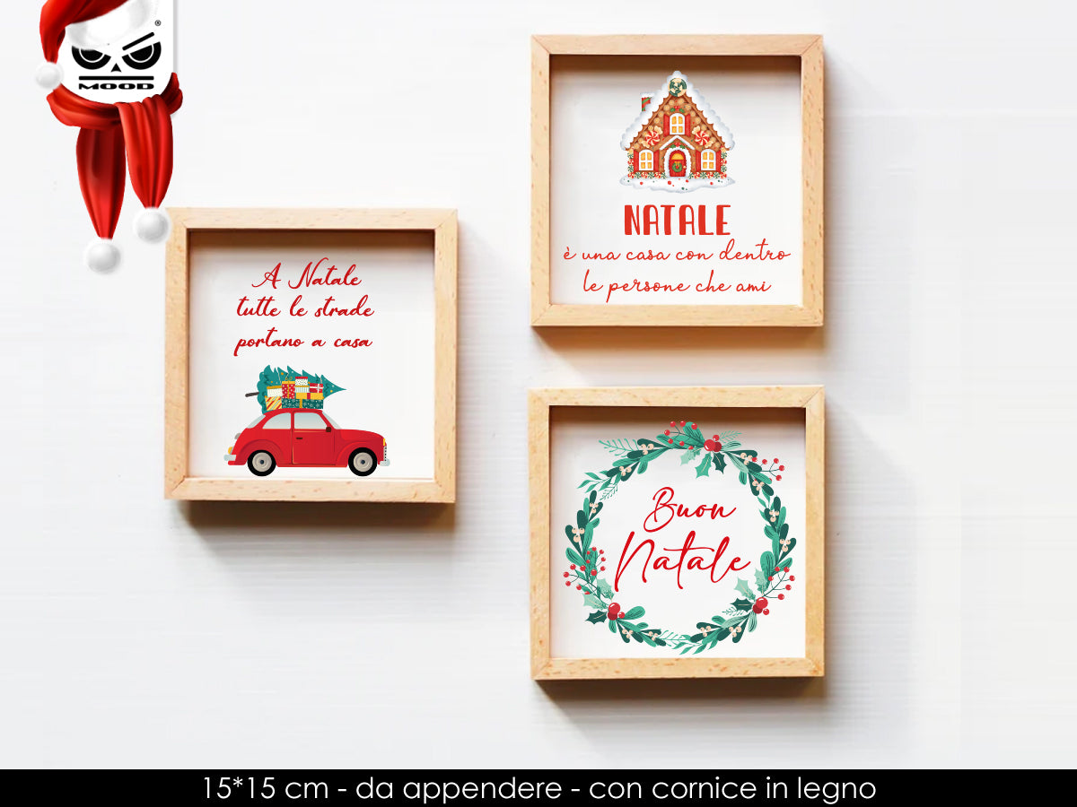 Quadretti Natalizi in legno con dedica Cod. XT2873