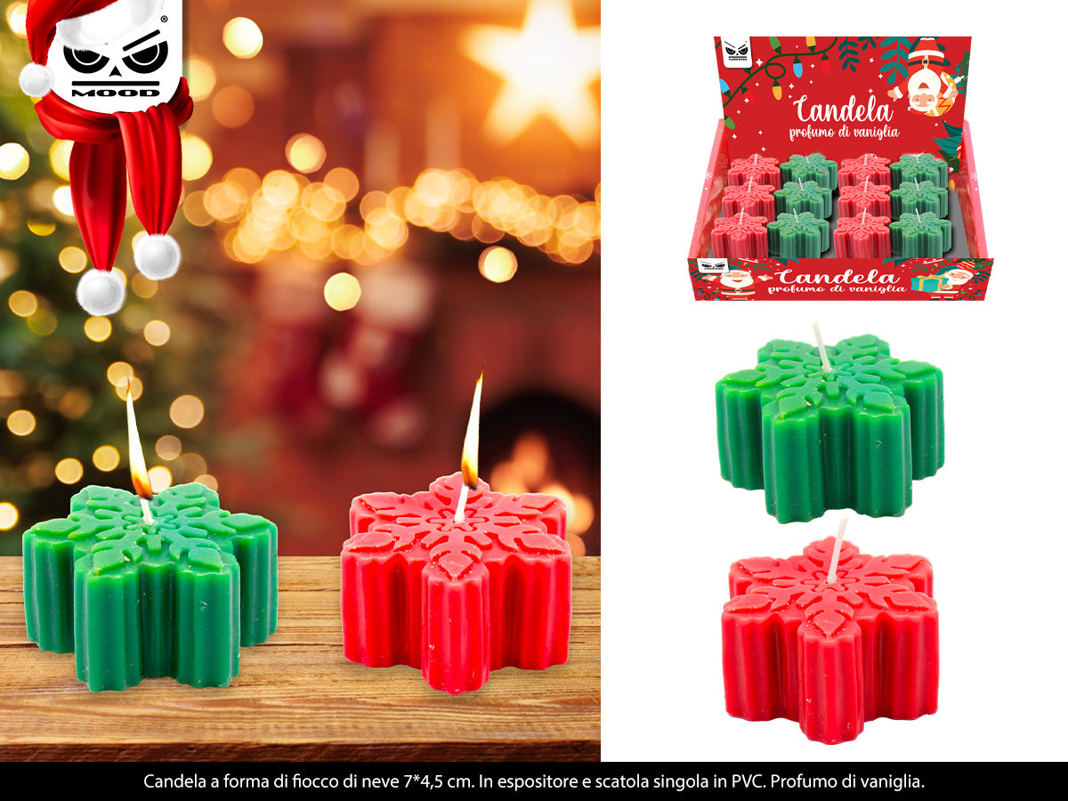 Candela fiocco di neve alla Vaniglia Cod. XT2943