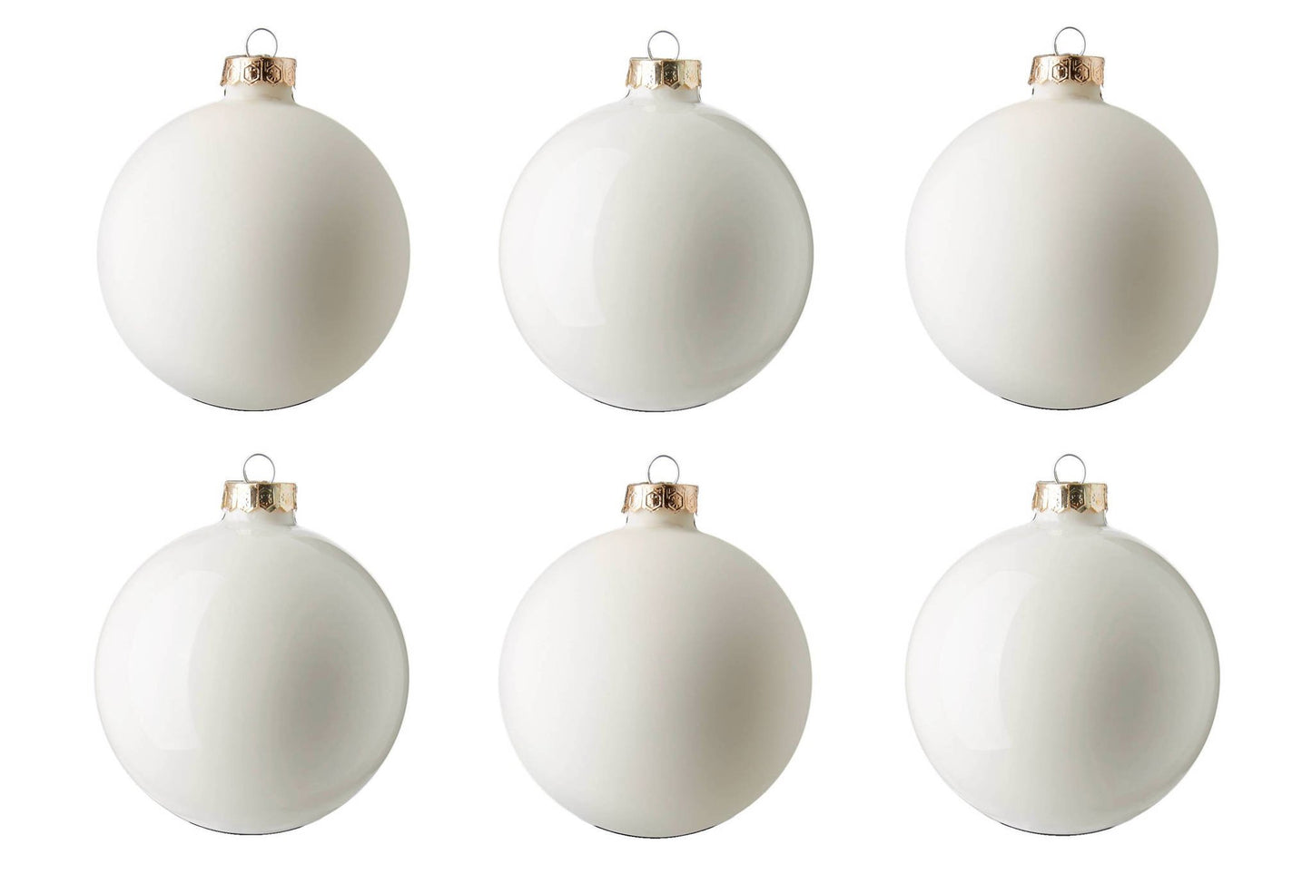 Set 6 palle in vetro D. 8 cm Wool white Cod. 140392