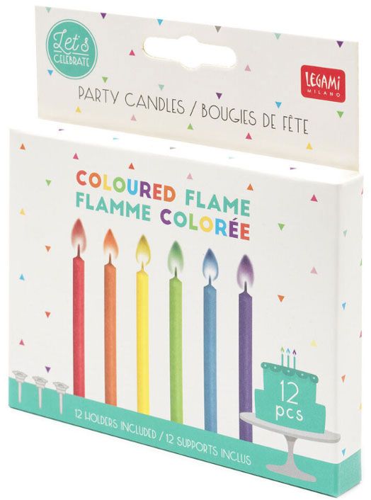 Party Candles With Coloured Flames Multicolor Cod. FLC0001