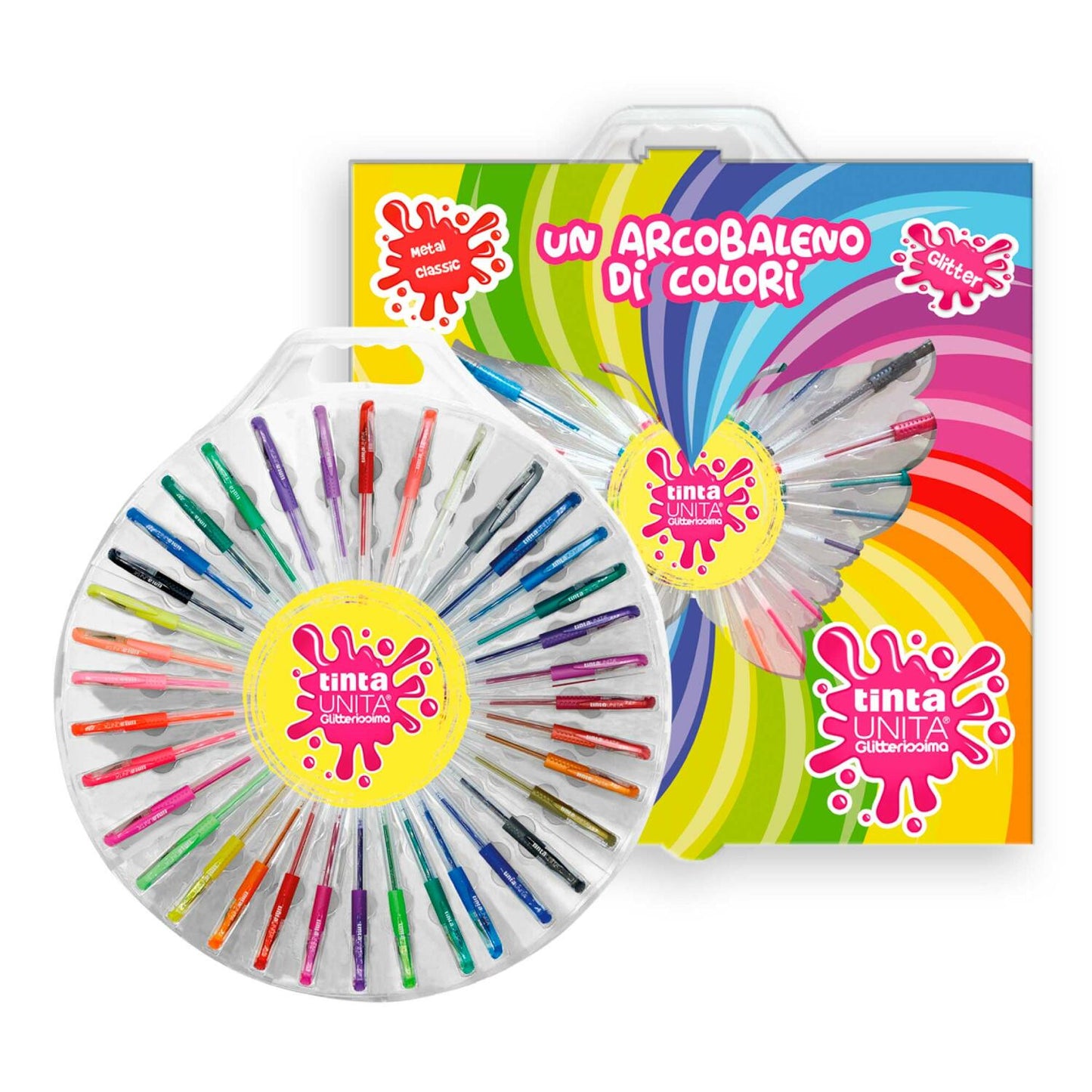 36 Gel pen glitterissima - L'arcobaleno dei colori TU - Gift Box Cod. 60865