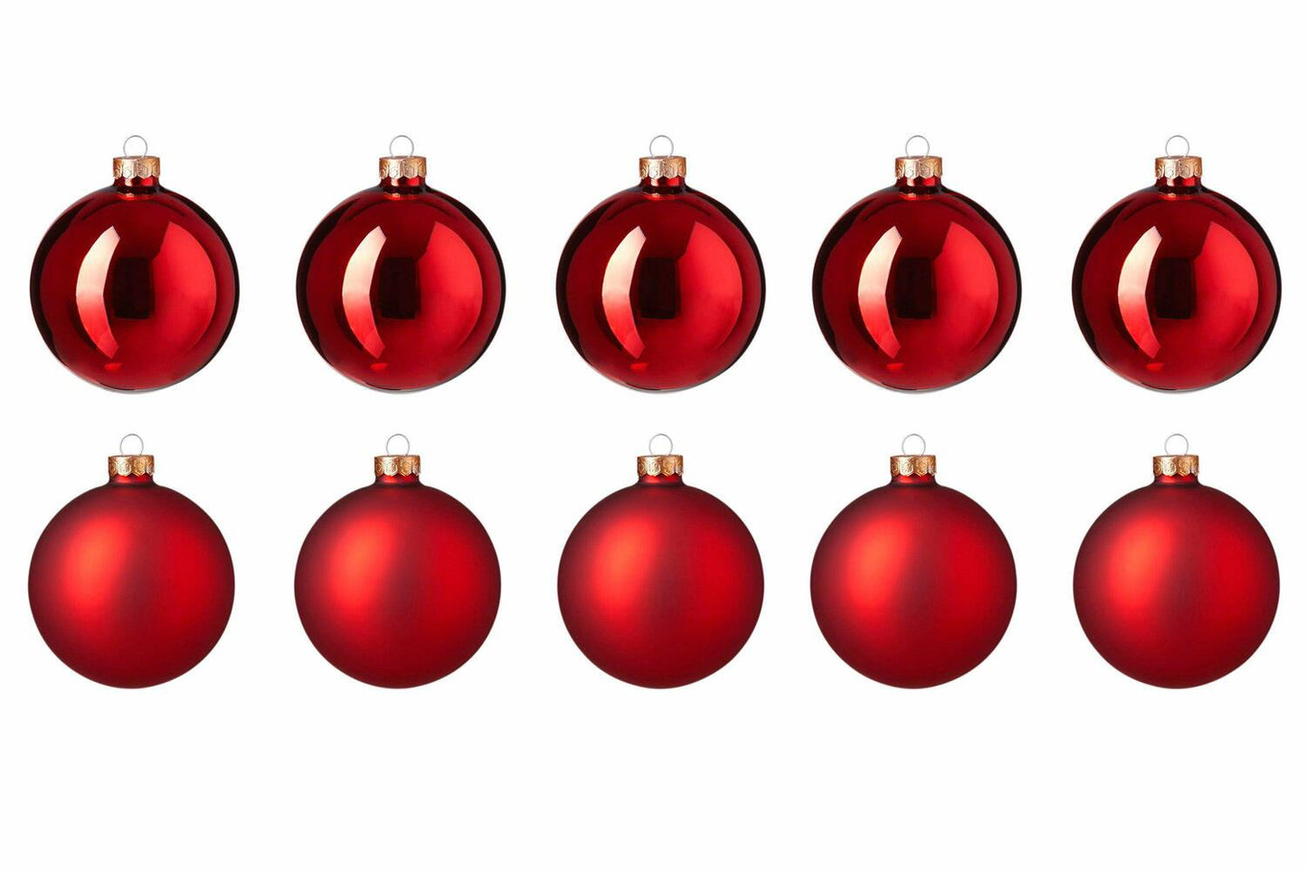 Set 10 palle in vetro D. 6 cm Christmas red Cod. 140138