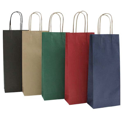 Shopper carta manico ritorto Portabottiglia