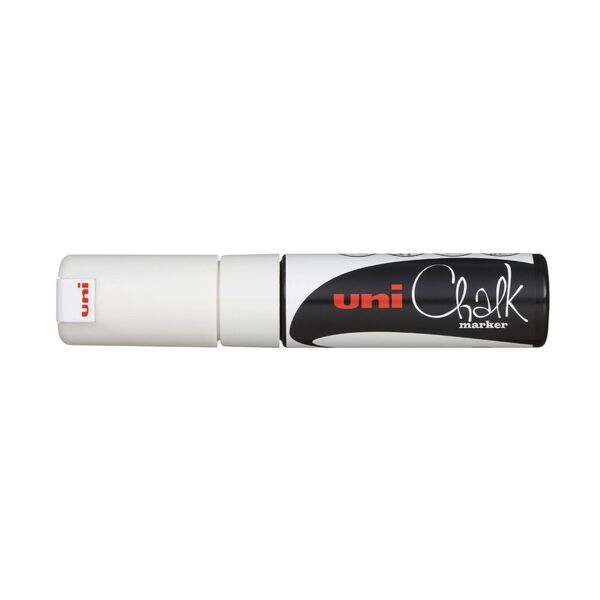 Uni Chalk marker PWE-8K Punta scalpello 8.0 mm Bianco