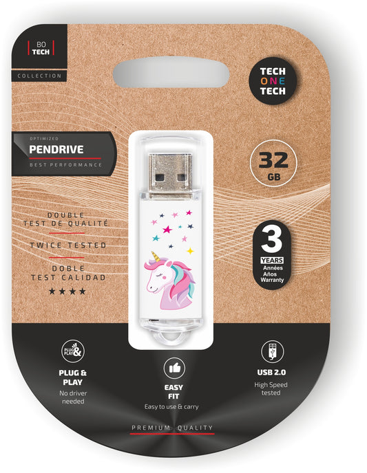 Memoria chiavetta TechOneTech Unicorn Dream USB 2.0 32 GB