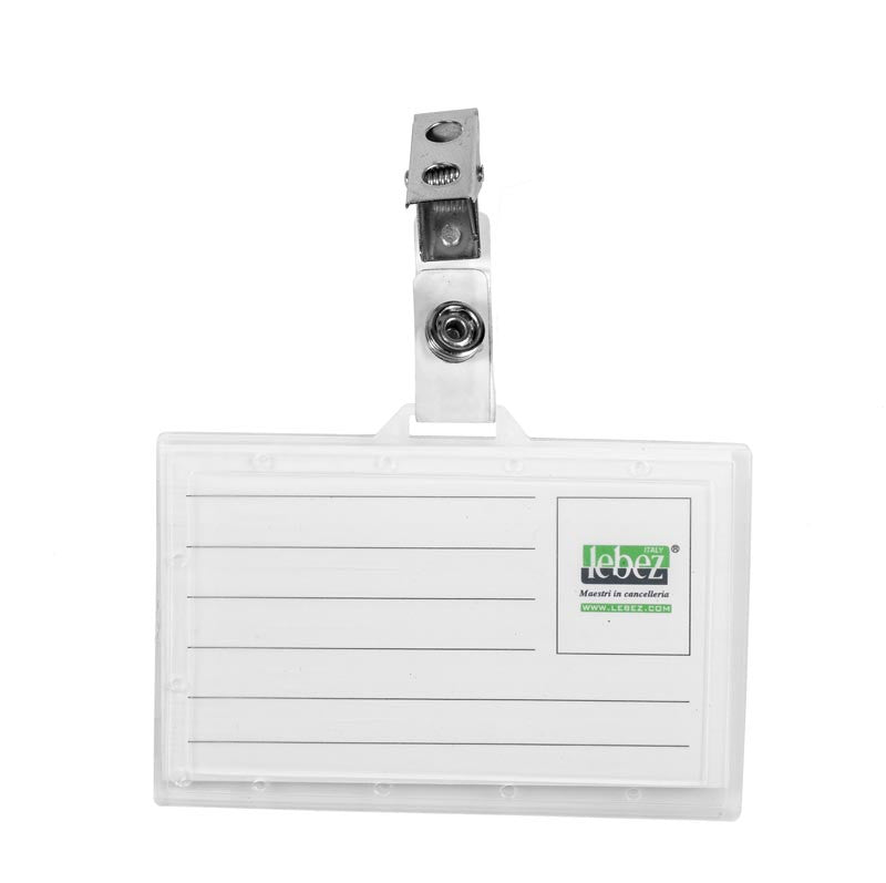 Porta Badge trasparente Lebez art. 31-070-B con clip