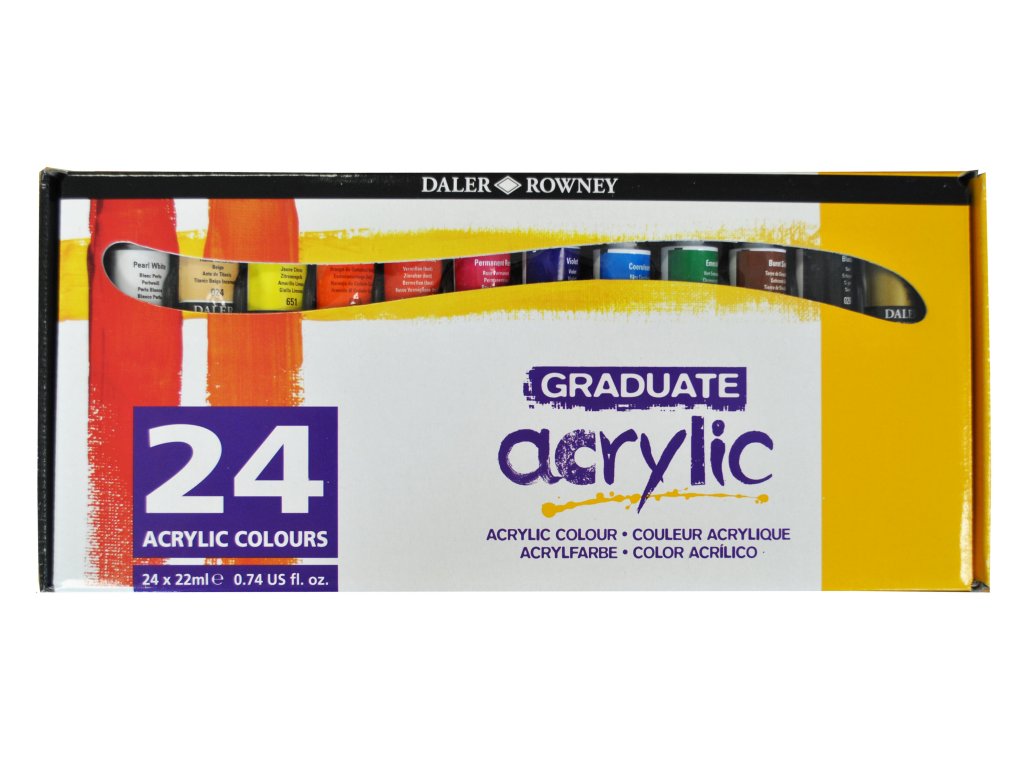 Set 24 tubetti di acrilico 22 ml Graduate