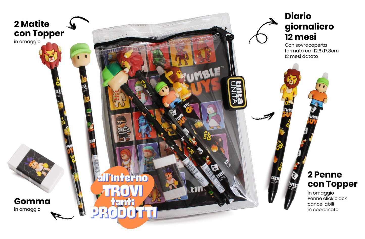 Agenda 12 Mesi TU Stumble Guys '24/25 c/accessori e stickers