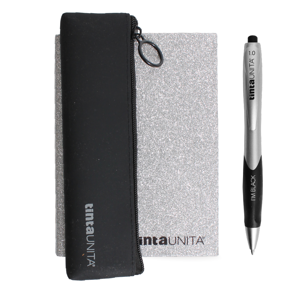 Agenda 16 mesi TU Glitter con pouch in silicone e penna 2024/2025