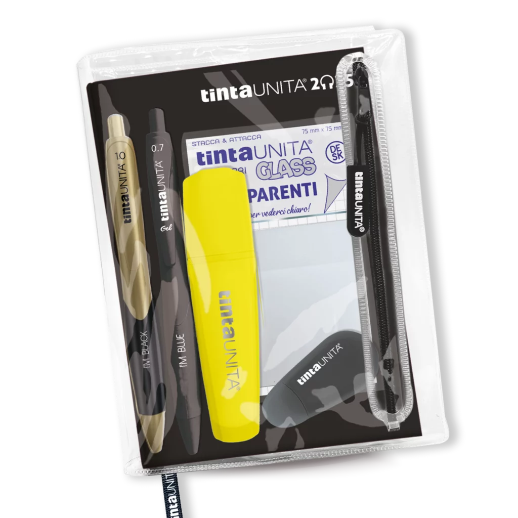 Agenda 12 mesi tinta UNITA con accessori TU 2024/2025 8 colori