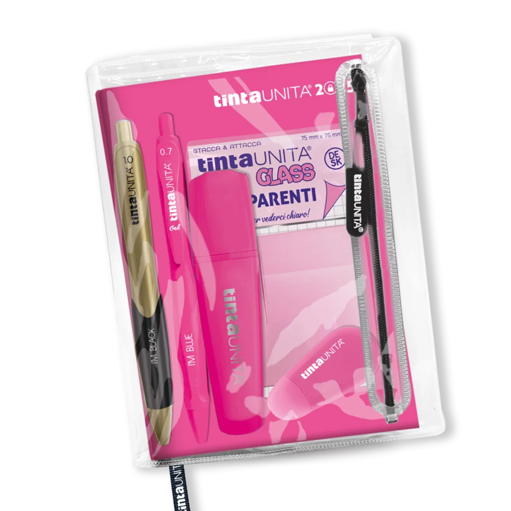 Agenda 12 mesi tinta UNITA con accessori TU 2024/2025 8 colori