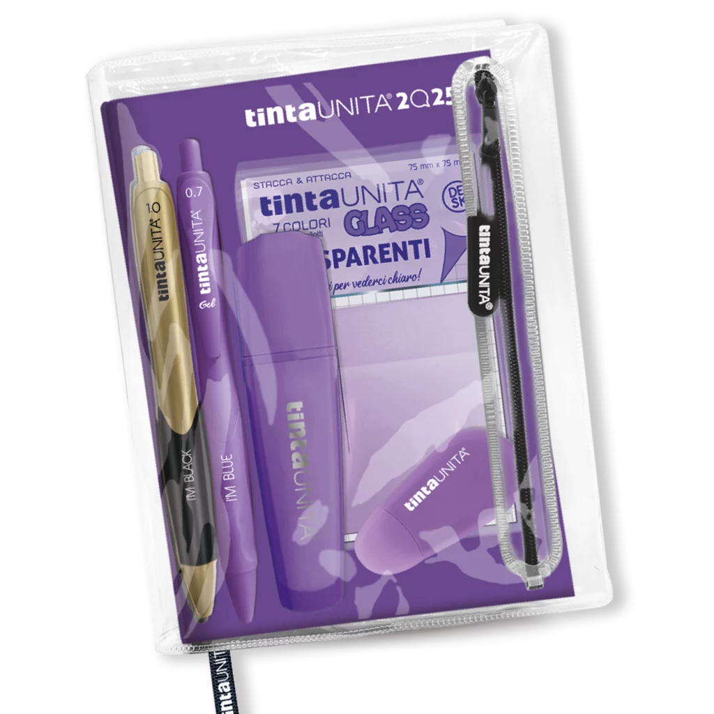 Agenda 12 mesi tinta UNITA con accessori TU 2024/2025 8 colori