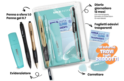 Agenda 12 mesi tinta UNITA con accessori TU 2024/2025 8 colori
