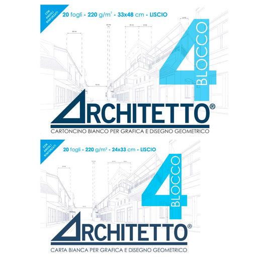 Blocco da disegno 4 Architetto Liscio 33x48 cm 20 ff. 220 g. Cod. 44673