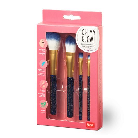 Set di 4 Pennelli per il Trucco - Oh My Glow! - Stars Cod. MUBS0001