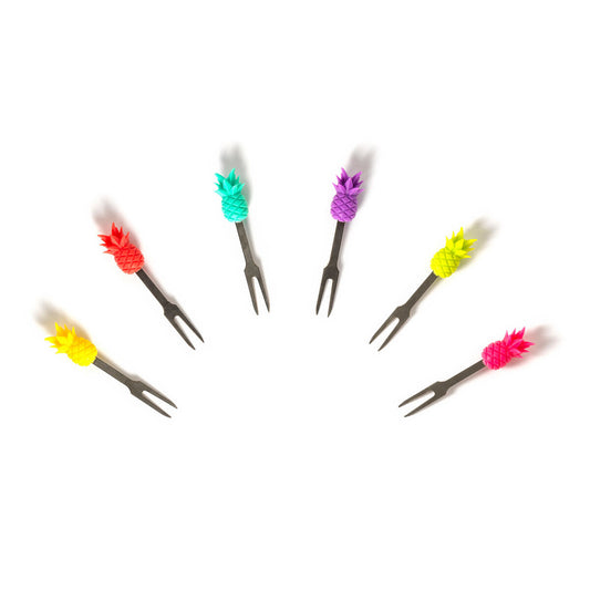 Set di 6 Forchettine per Aperitivo - Ananas Cod. PICK0003