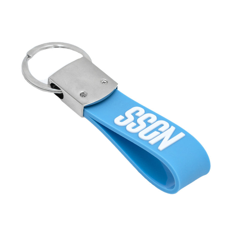 Portachiavi in gomma con Logo SSCN Napoli Cod.NA1104
