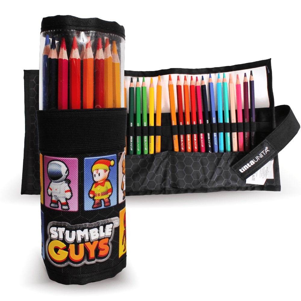 Rotolo 24 pastelli + 1 matita TU Stumble Guys 3 fantasie Cod. 60978/60979/60980