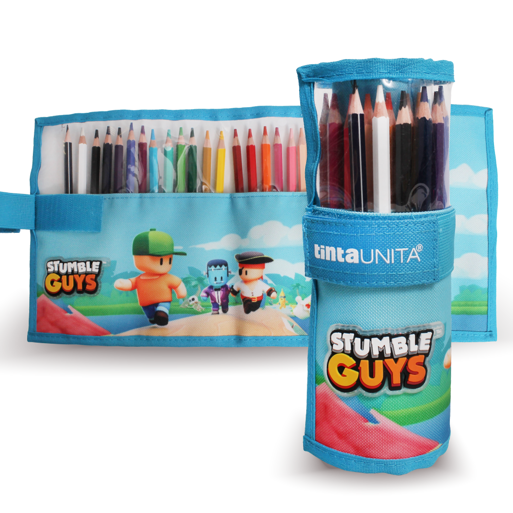 Rotolo 24 pastelli + 1 matita TU Stumble Guys 3 fantasie Cod. 60978/60979/60980