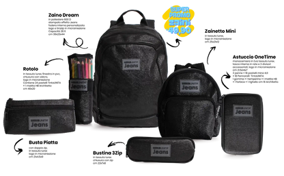 Astuccio Oval Lurex Nero/Argento/Champagne TU Jeans Cod. 61100/61101/61102