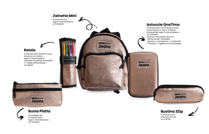 Astuccio Oval Lurex Nero/Argento/Champagne TU Jeans Cod. 61100/61101/61102