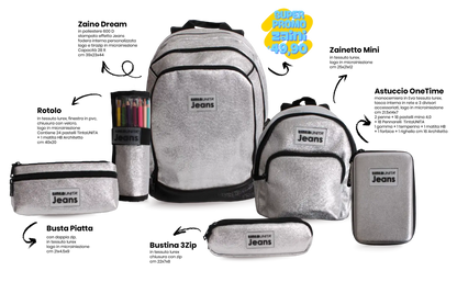 Astuccio Oval Lurex Nero/Argento/Champagne TU Jeans Cod. 61100/61101/61102