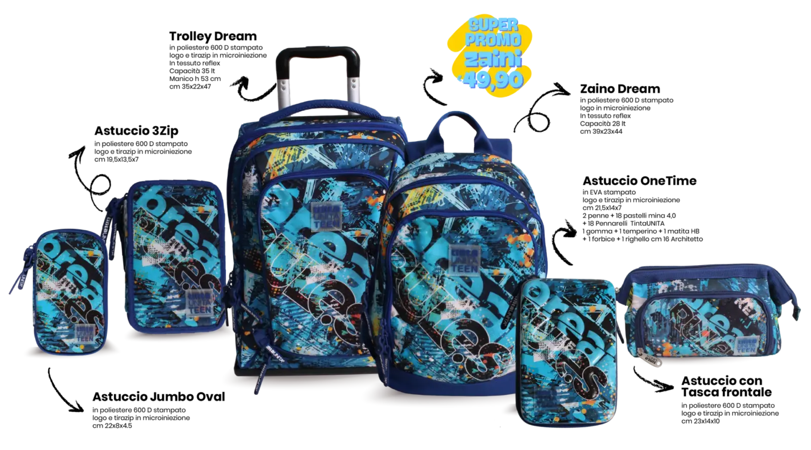 Astuccio triplo Break Rules TU Boy-Girl Cod. 61129