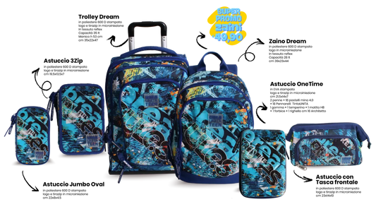 Astuccio triplo Break Rules TU Boy-Girl Cod. 61129