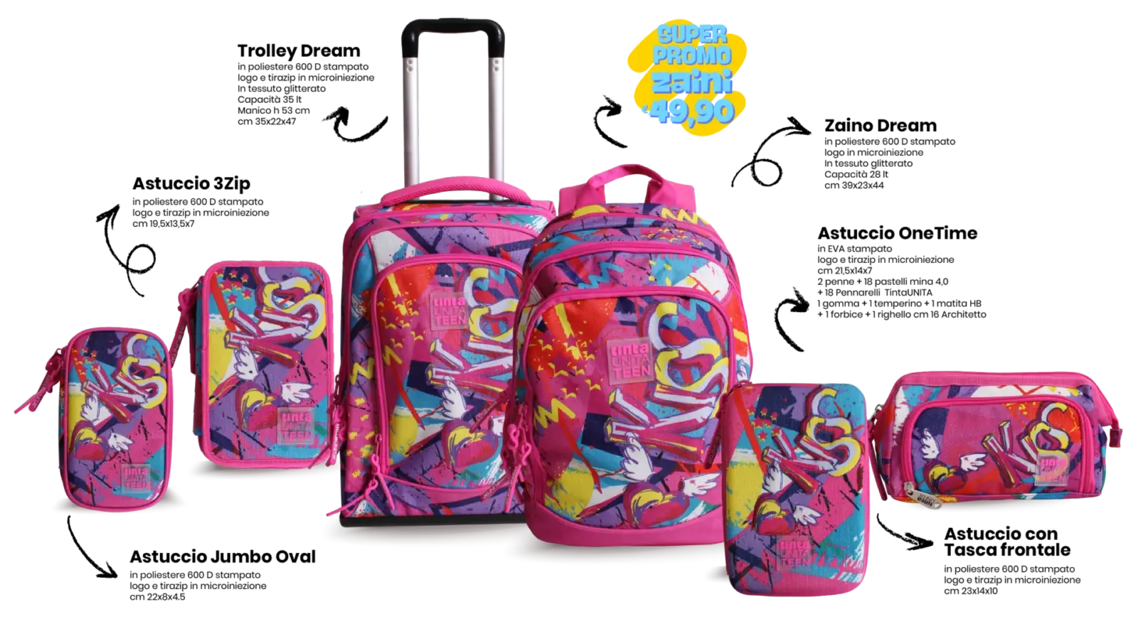 Astuccio triplo Kiss TU Boy-Girl Cod. 61130