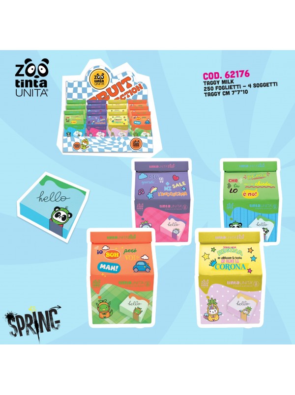 Taggy Milk Post It TU Zoo Fruit Collection Cod. 62176A
