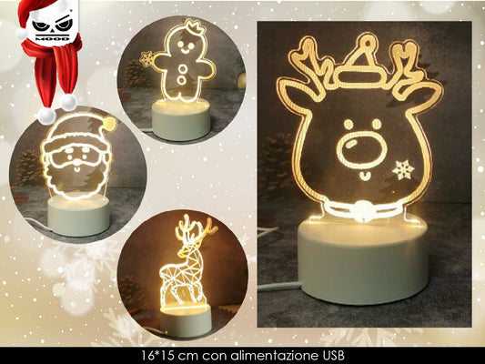 Lampada sagomata in plexiglass Christmas Cod. XT1968