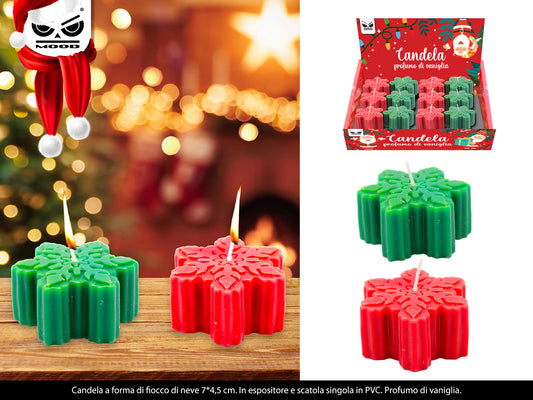 Candela fiocco di neve alla Vaniglia Cod. XT2943