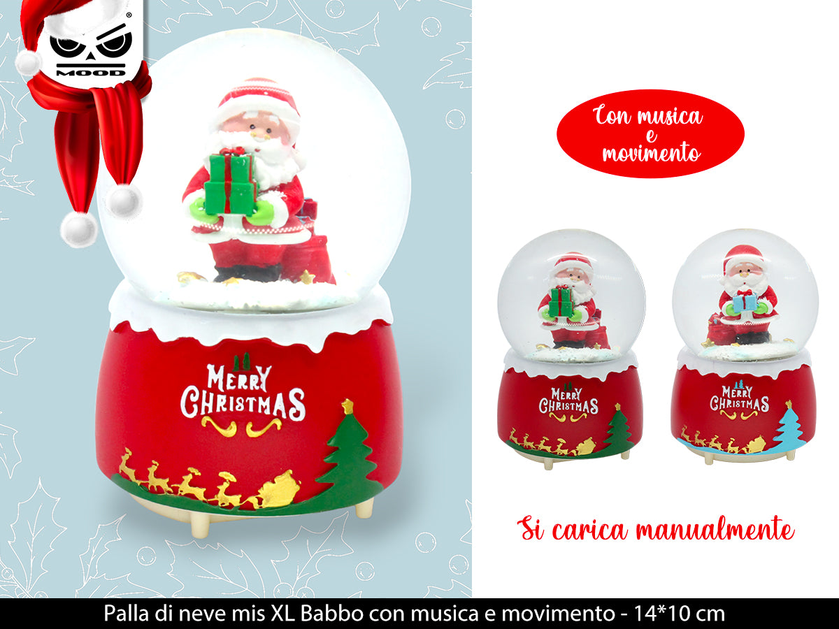 Palla di neve babbo natale XL con musica e movimento Cod. XT2997