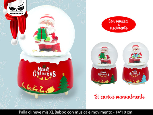 Palla di neve babbo natale XL con musica e movimento Cod. XT2997
