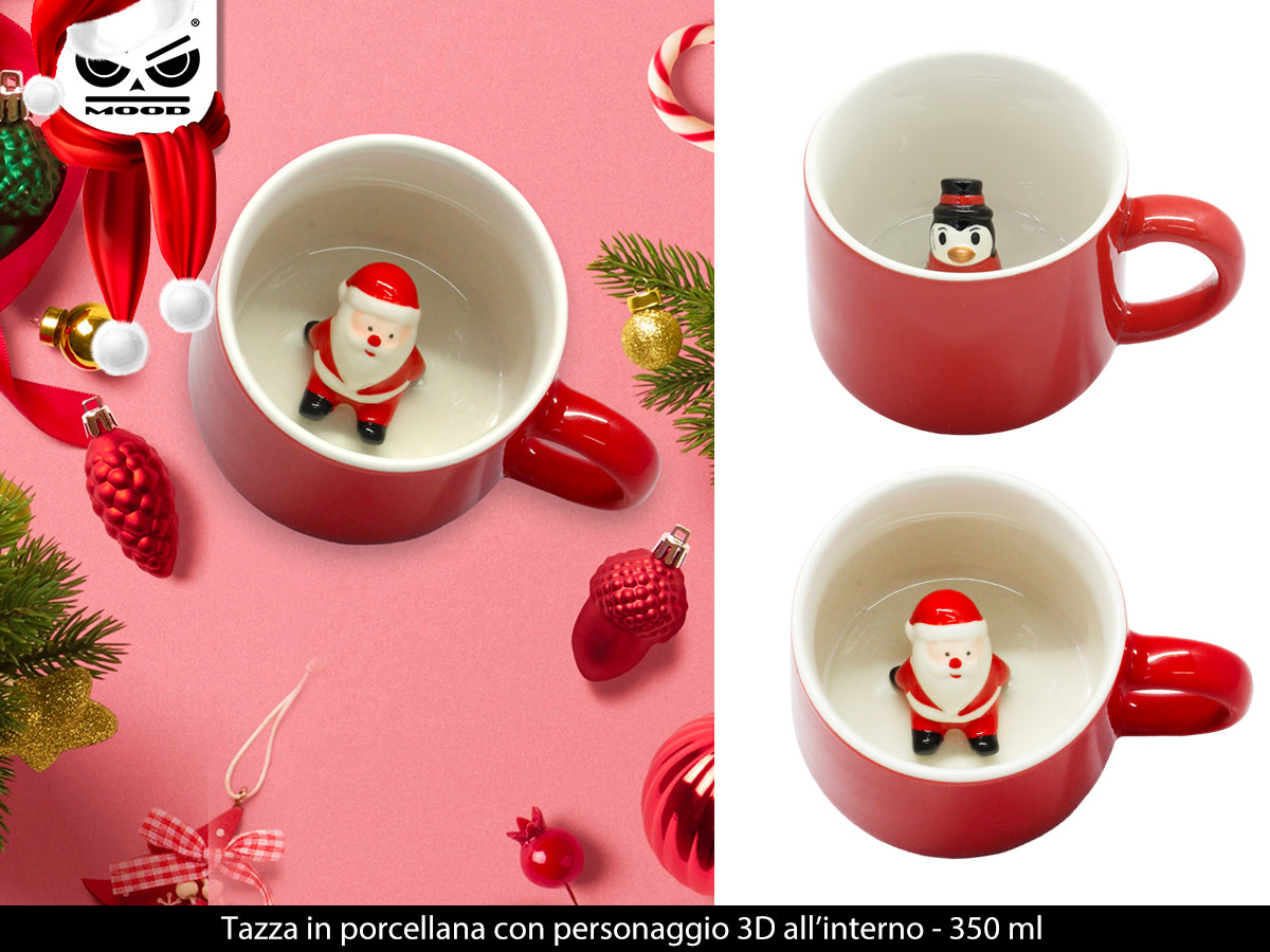 Tazza in porcellana con personaggi natalizi 400 ml Cod. XT3249