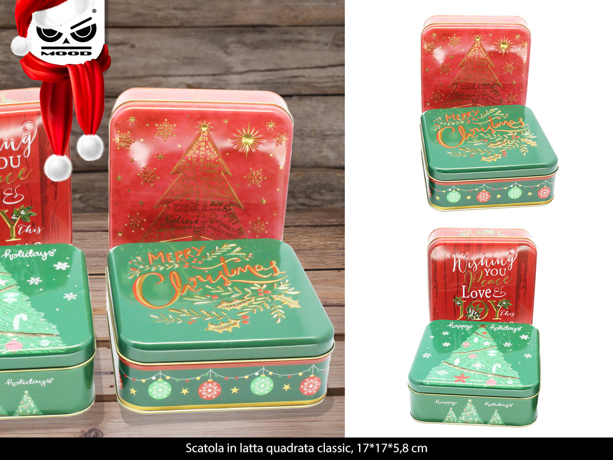 Scatola in latta quadrata classic Cod. XT3258