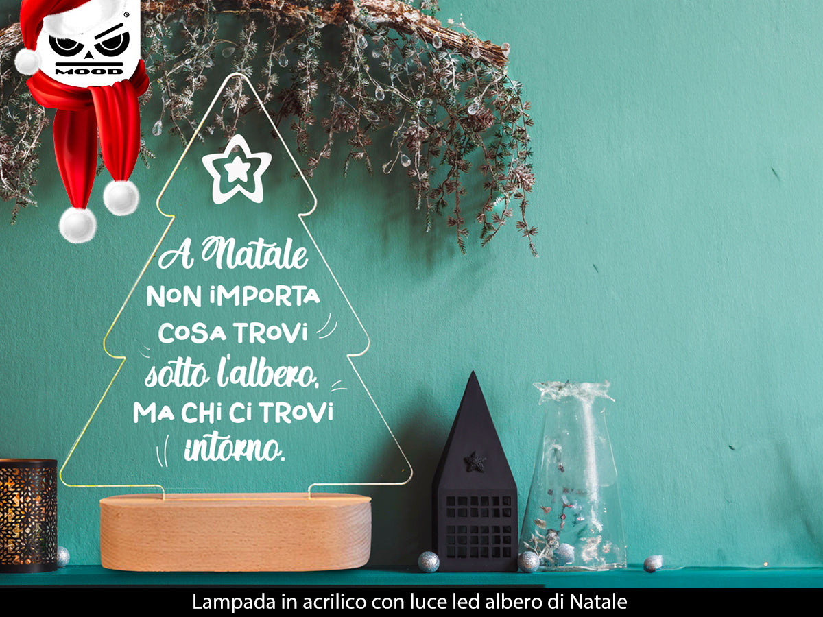 Lampada in acrilico con luce led albero di natale Cod. XT3394