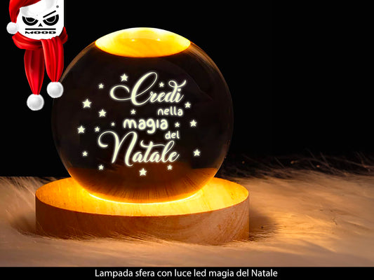 Lampada sfera in cristallo Magia del Natale Cod. XT3396