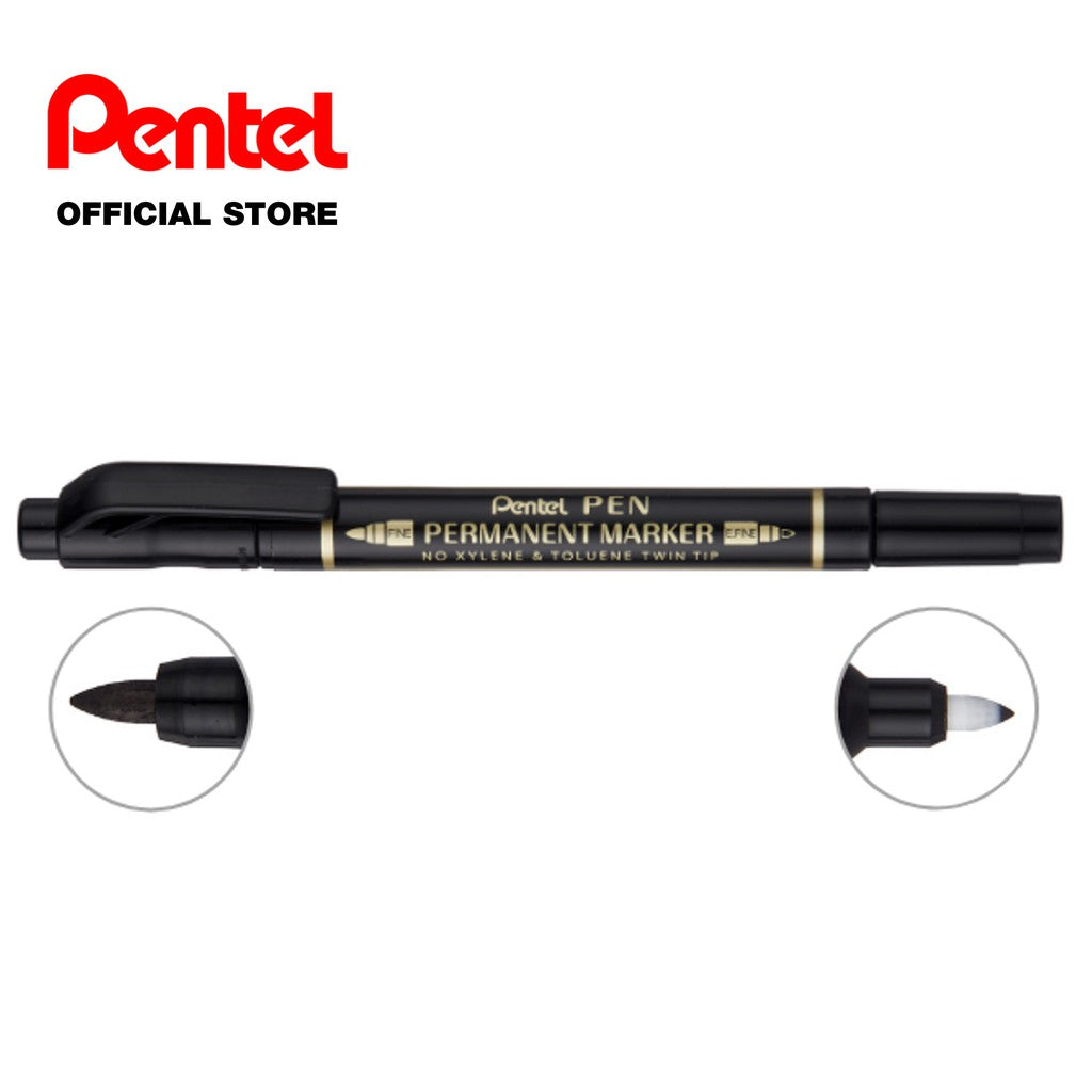 Marcatore bipunta N75W-A Nero punte fine e extra fine