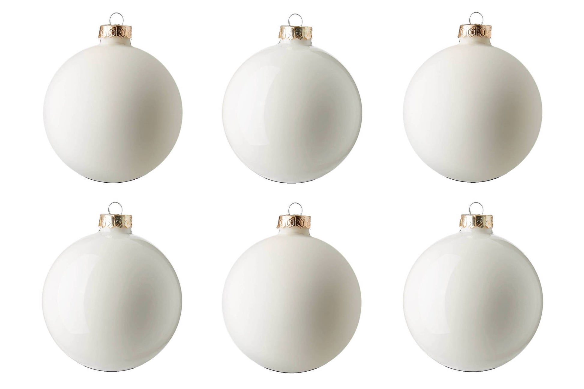 Set 10 palle in vetro D. 6 cm Wool white Cod. 140342