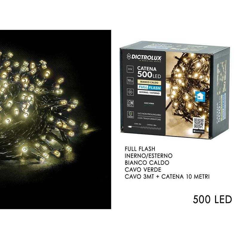 Catena 500 Led Flash Bianco Caldo od. 450250