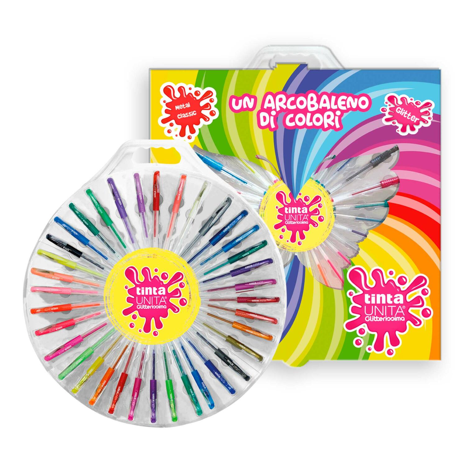 36 Gel pen glitterissima - L'arcobaleno dei colori TU - Gift Box Cod. 60865