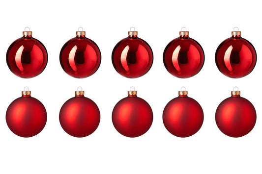 Set 10 palle in vetro D. 6 cm Christmas red Cod. 140138