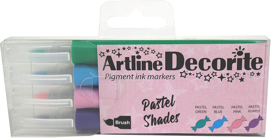 Set 4 pennarelli brush Artline Decorite Pastel Shades