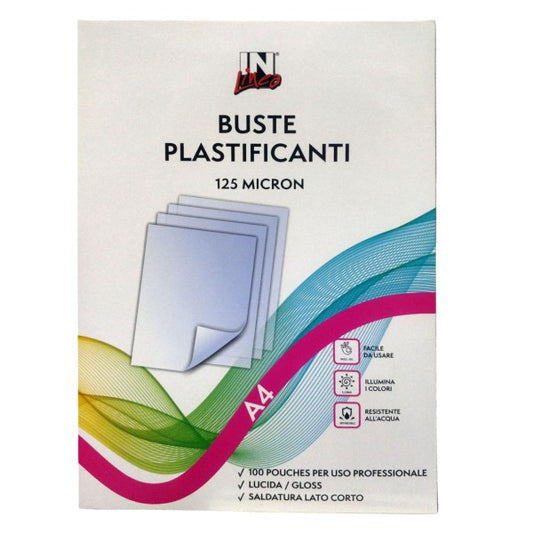Pouches A4 IN Linea 125 mic.100 pz Cod. 78823