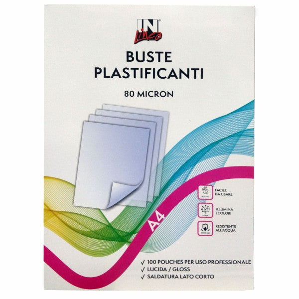 Pouches A4 IN Linea 80 mic.100 pz Cod. 78822