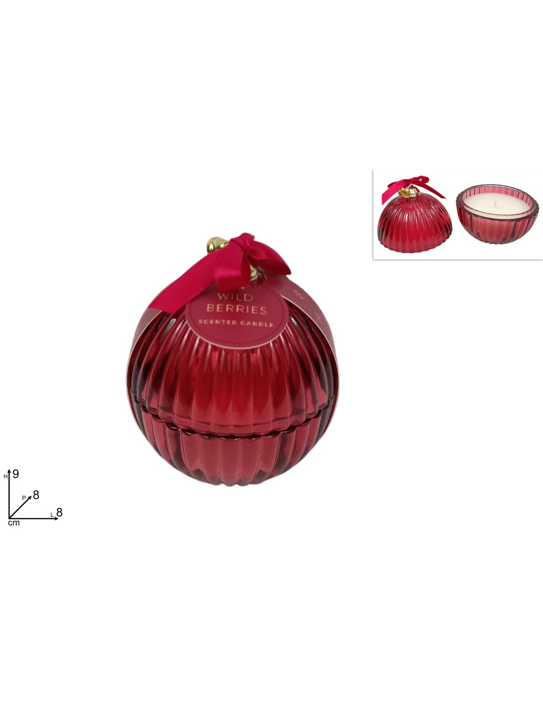 Candela Palla Vetro 8 cm