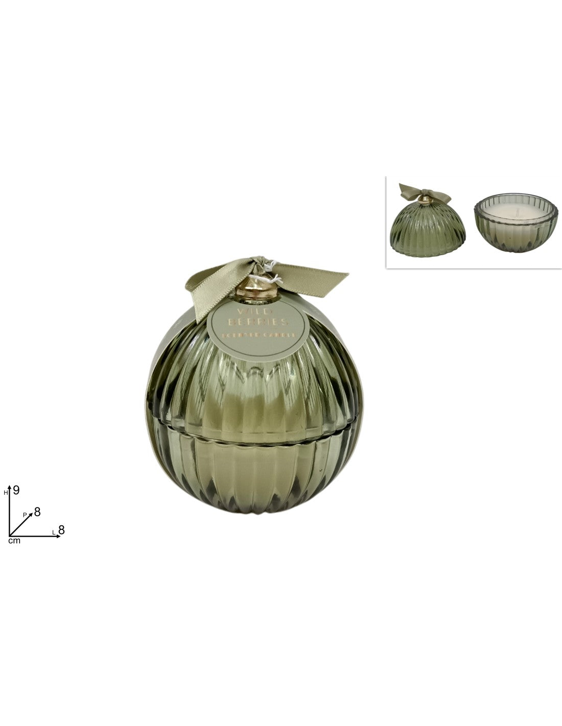 Candela Palla Vetro 8 cm